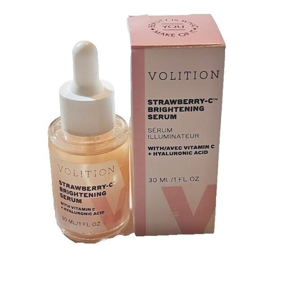 Volition Beauty Strawberry-C Brightening Serum Vitamin C Hyaluronic 1 oz Dropper